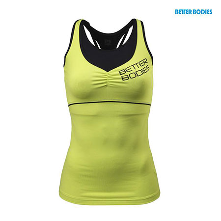 Better Bodies 2-Layer Logo Top - Lime Detail 1