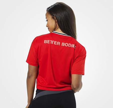 Better Bodies Trinity Tee - Scarlet Red Detail 2