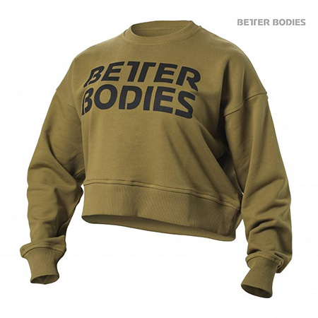 Better Bodies Chelsea Sweater - Military  Green Detail 1