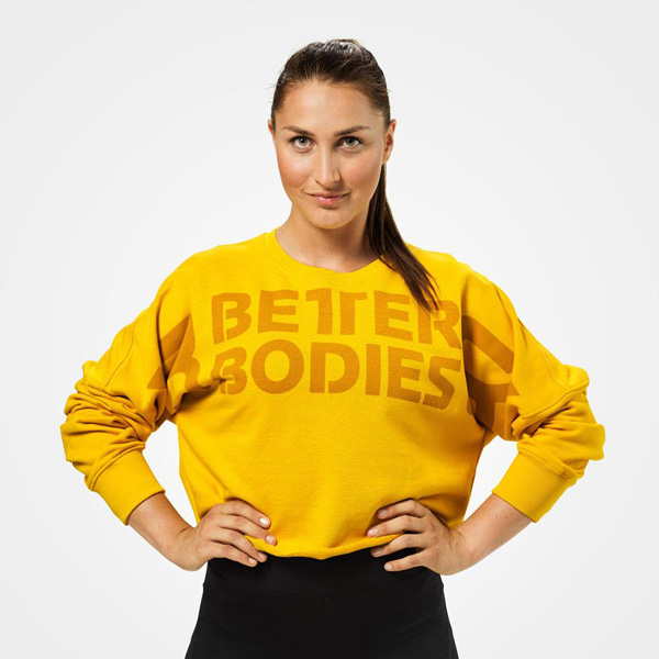 Better Bodies Bowery Raw Sweater - Yellow Detail 1