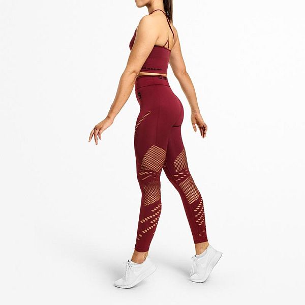 Better Bodies Waverly Tights - Sangria Red Detail 2