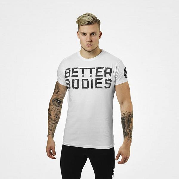 Better Bodies Basic Logo Tee - White Detail 1