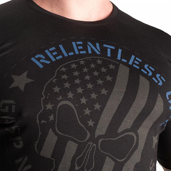 GASP Relentless One Tee - Black/Blue Detail 4