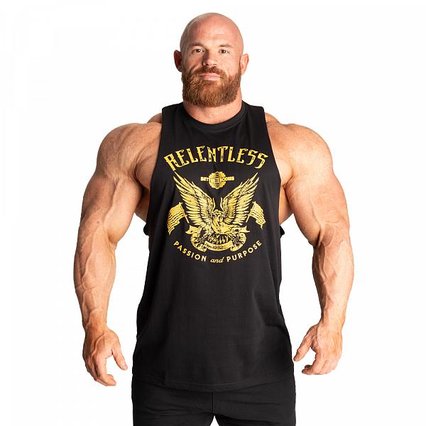 Better Bodies Relentless Cut Out Tank - Black/Yellow Detail 1