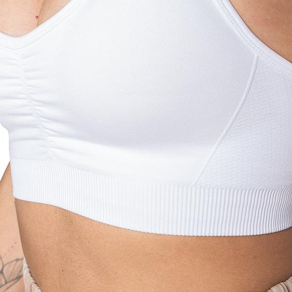 Better Bodies Scrunch Sports Bra - White Detail 5